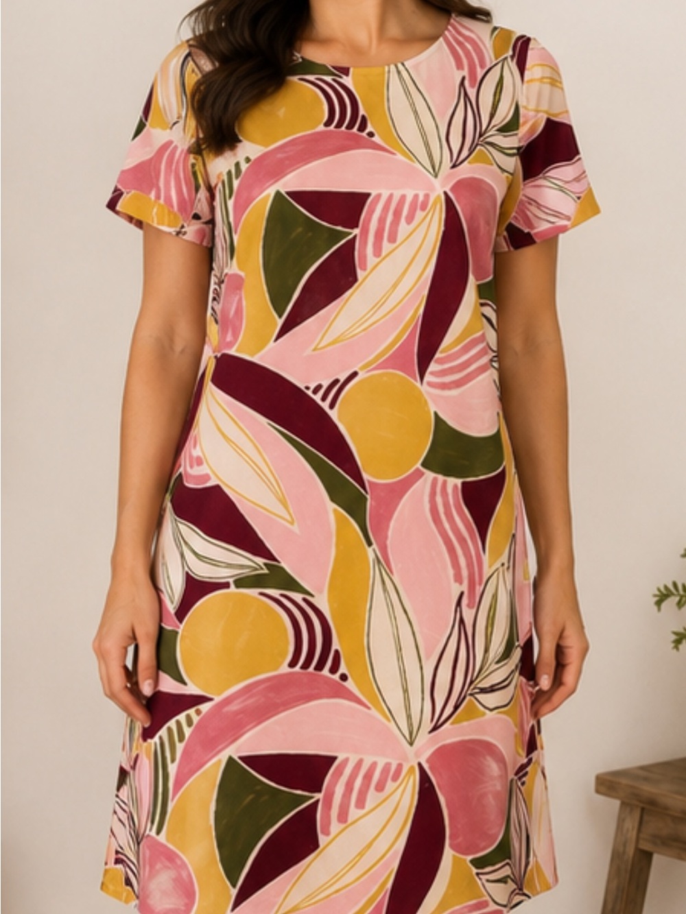 Molly Bracken Pink, Mustard & Olive Floral Mini Dress size S